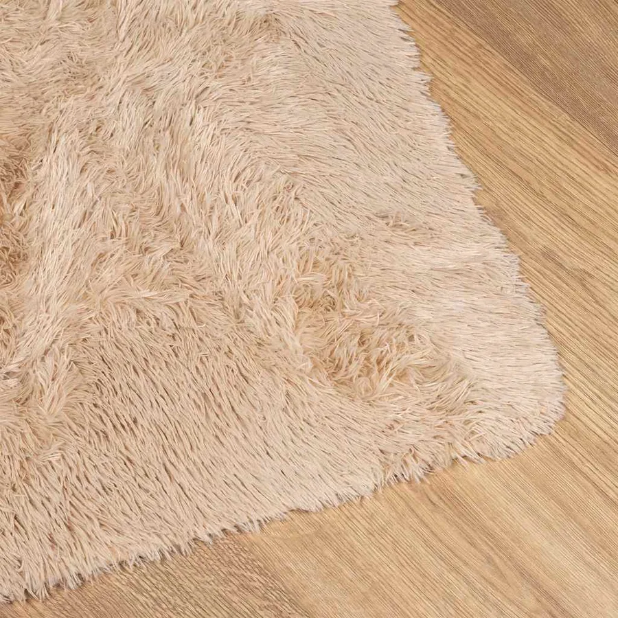 Tapis Shaggy à poils longs NAVARRA beige 200x200 cm polyester - 4