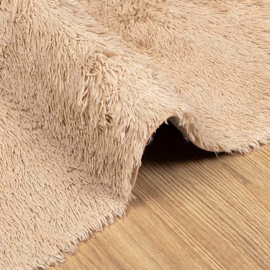 Tapis Shaggy à poils longs NAVARRA beige 200x200 cm polyester - 5