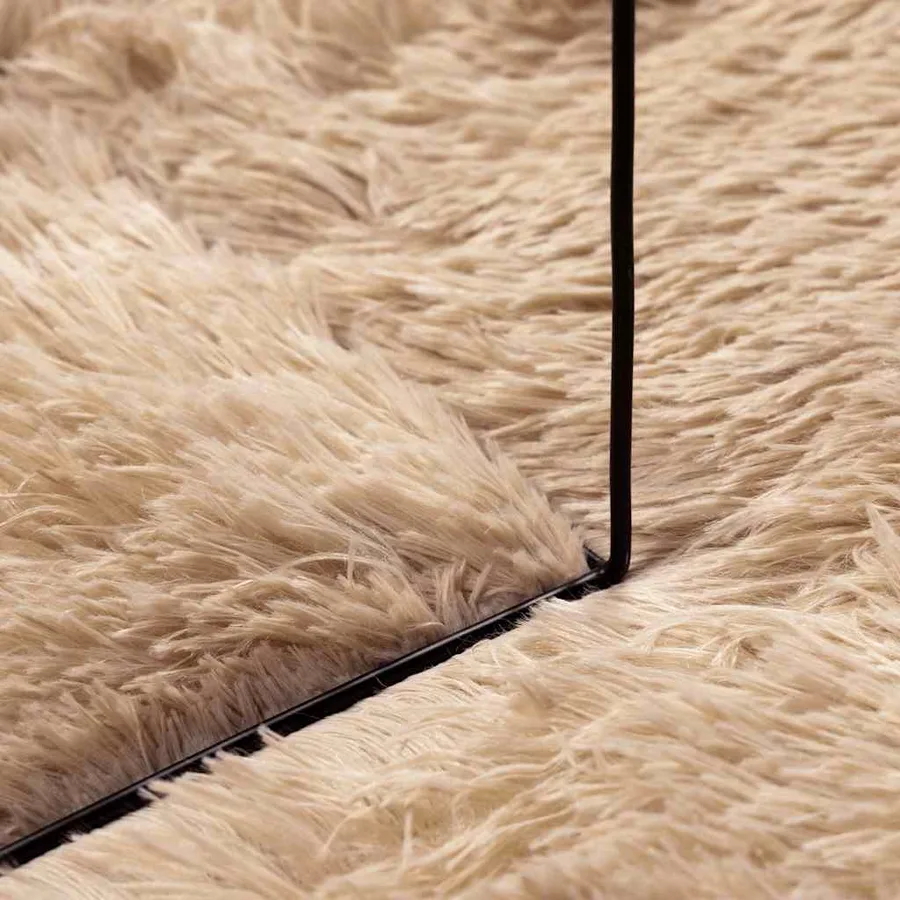 Tapis Shaggy à poils longs NAVARRA beige 200x200 cm polyester - 7