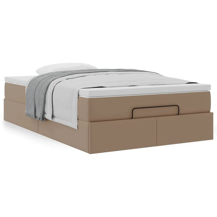 Cadre de lit ottoman et matelas cappuccino 120x190cm similicuir - 4