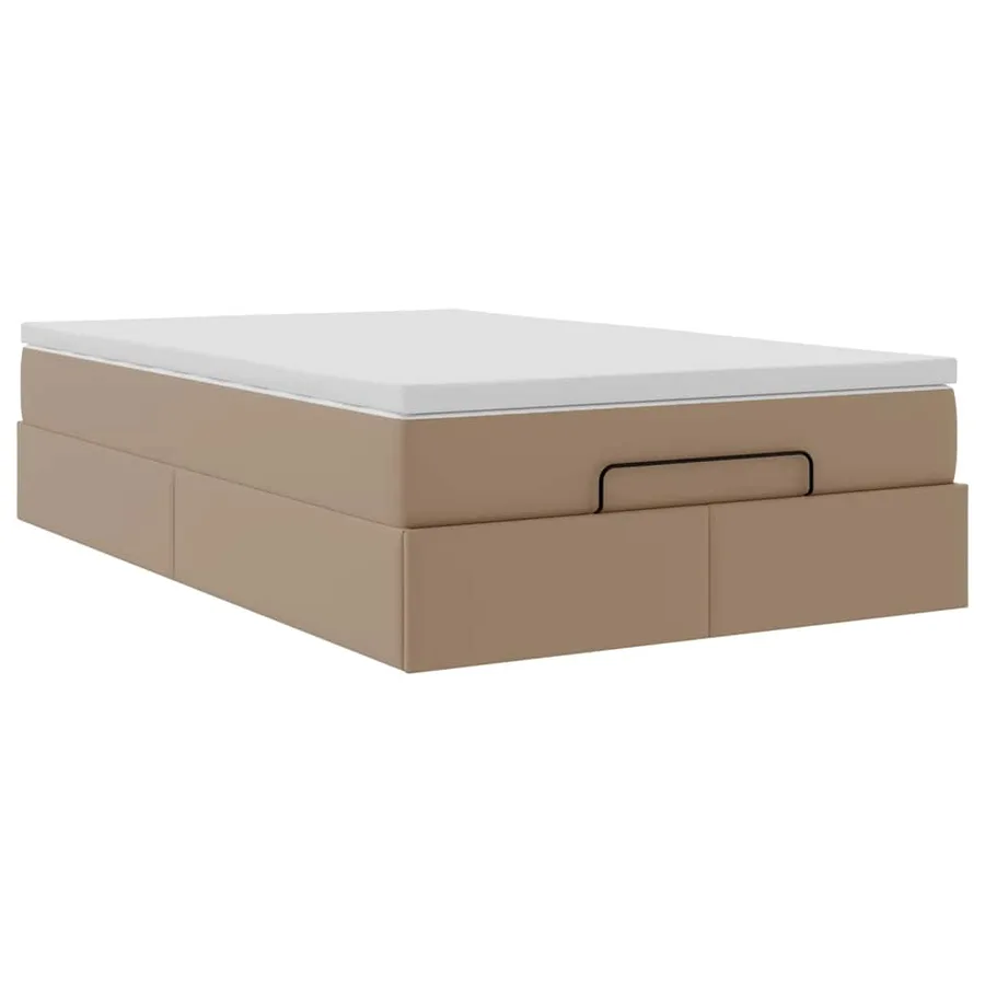 Cadre de lit ottoman et matelas cappuccino 120x190cm similicuir - 6