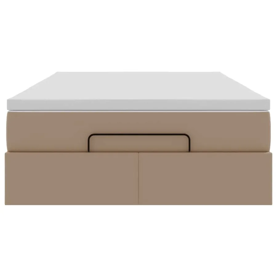 Cadre de lit ottoman et matelas cappuccino 120x190cm similicuir - 7