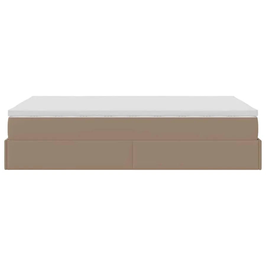 Cadre de lit ottoman et matelas cappuccino 120x190cm similicuir - 9