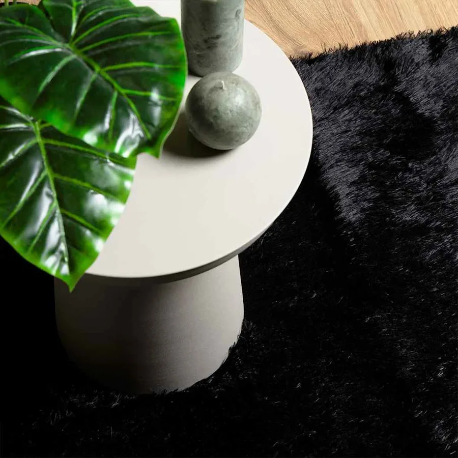 Tapis shaggy à poils longs NAVARRA noir 80x150 cm polyester - 8