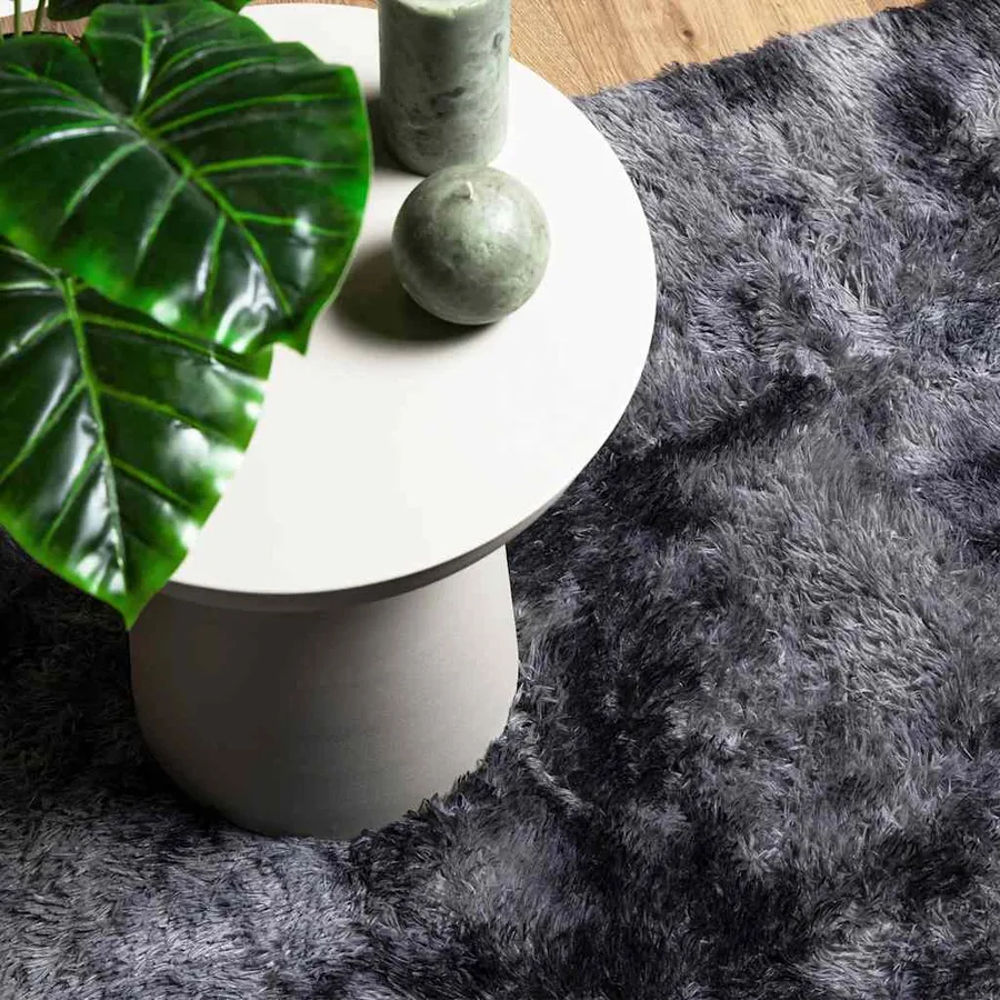 Tapis Shaggy à poils longs NAVARRA gris foncé 200x200 cm - 8