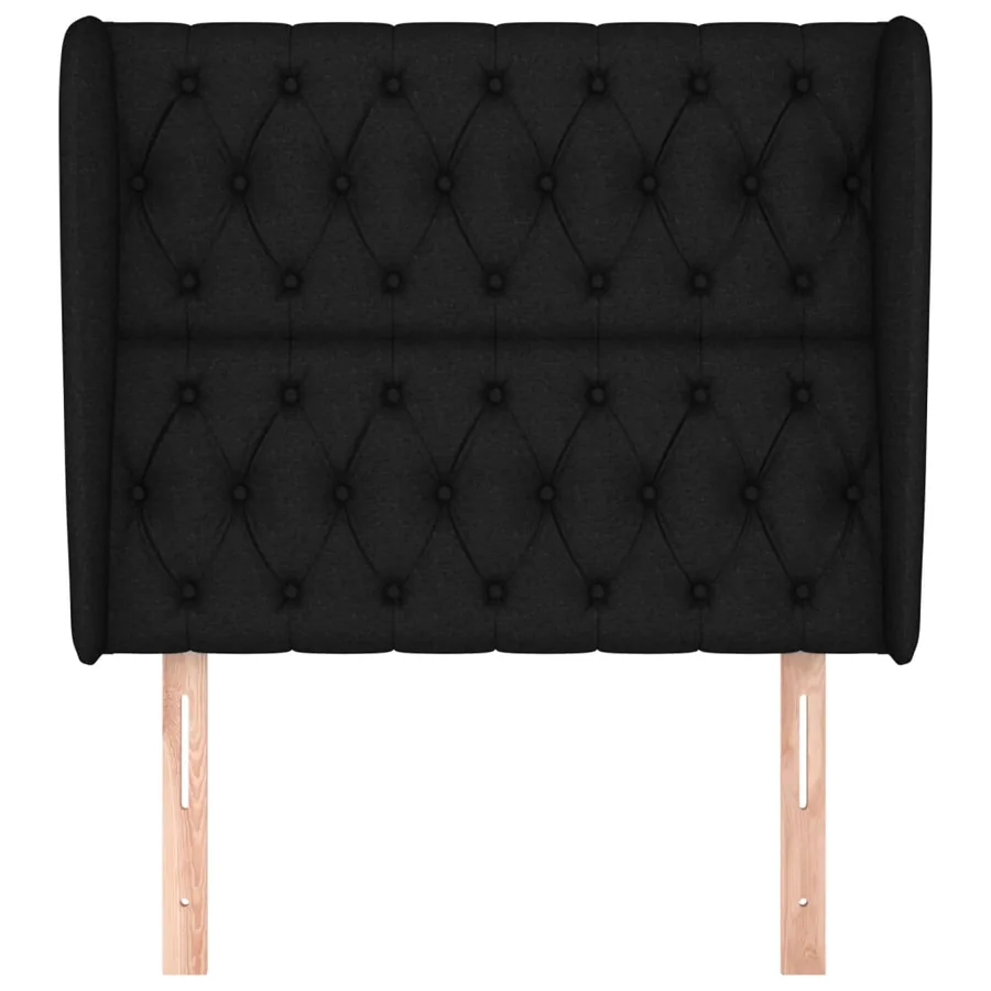 Tête de lit avec oreilles Noir 103x23x118/128 cm Tissu - 3