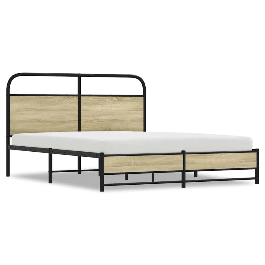 Cadre de lit sans matelas 150x200 cm chêne sonoma - 2