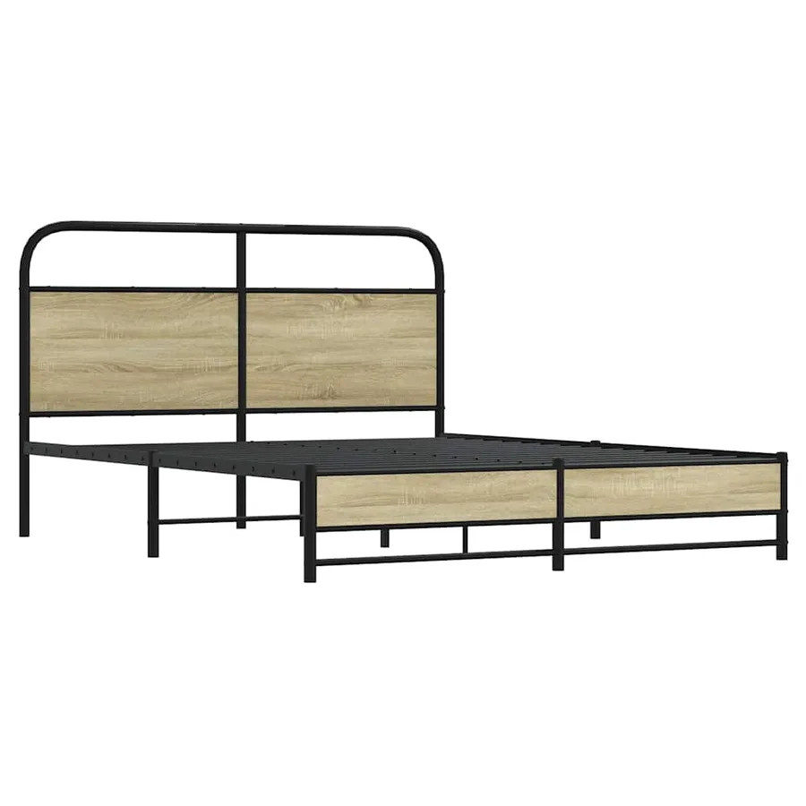 Cadre de lit sans matelas 150x200 cm chêne sonoma - 3