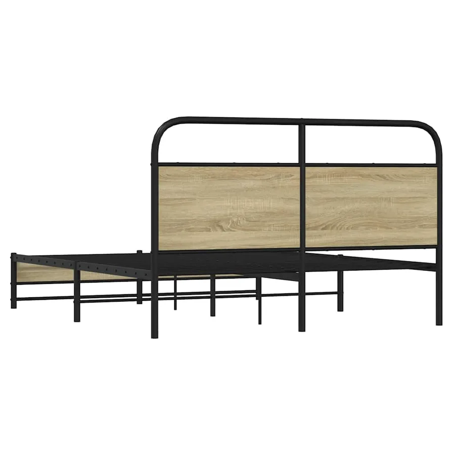 Cadre de lit sans matelas 150x200 cm chêne sonoma - 7