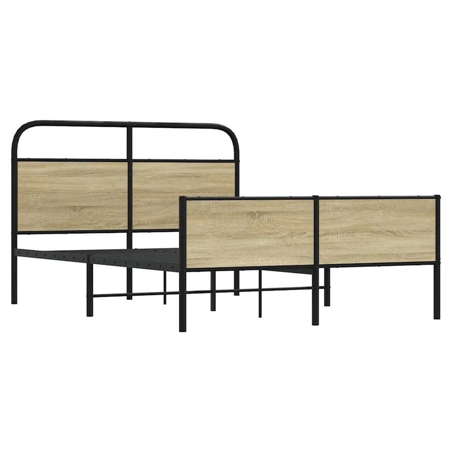 Cadre de lit sans matelas 135x190 cm chêne sonoma - 3