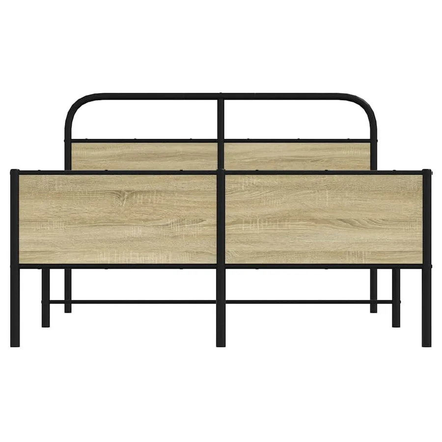 Cadre de lit sans matelas 135x190 cm chêne sonoma - 5