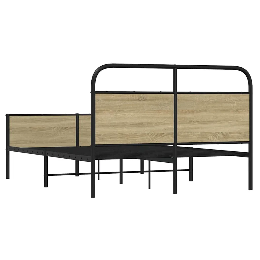 Cadre de lit sans matelas 135x190 cm chêne sonoma - 7