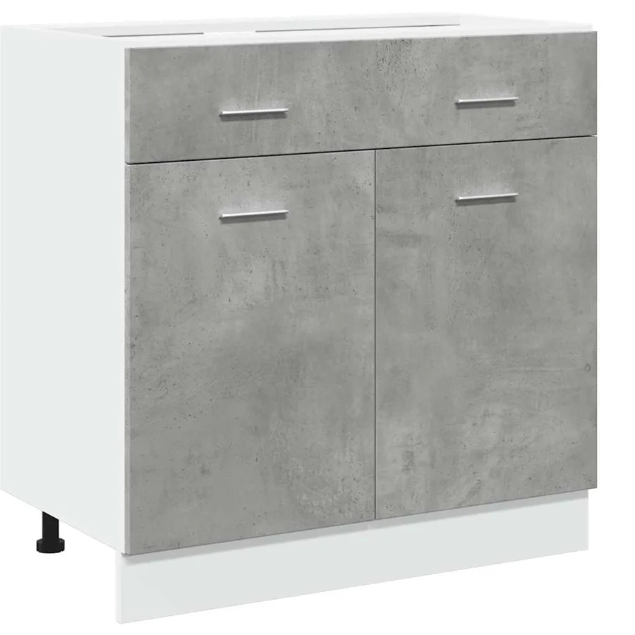 Armoire à tiroirs "Lyon" Gris béton 80 x 46 x 81,5 cm Bois d'ingénierie - 2