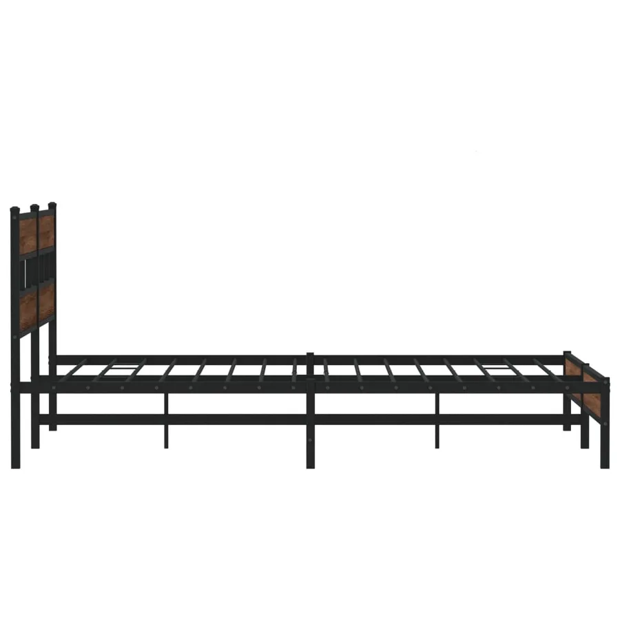 Cadre de lit en métal sans matelas chêne marron 180x200 cm - 5