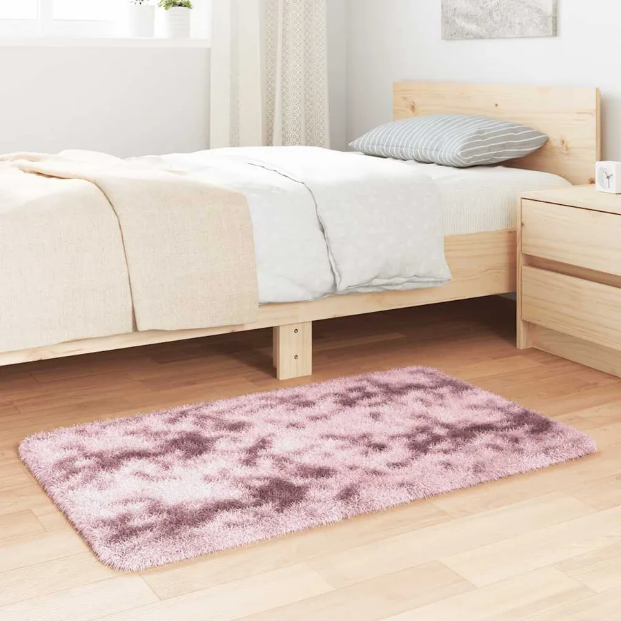 Tapis Shaggy à poils longs NAVARRA rose poudré 60x100 cm - 3