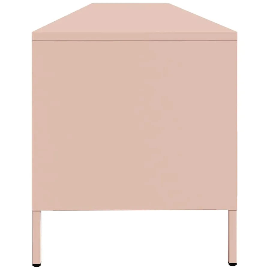 Meuble TV rose 202x39x43,5 cm acier laminé à froid - 6