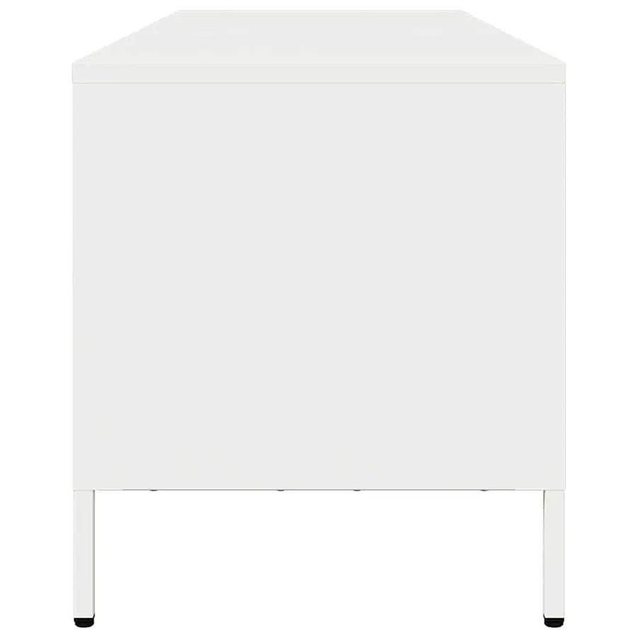 Meuble TV blanc 135x39x43,5 cm acier laminé à froid - 6