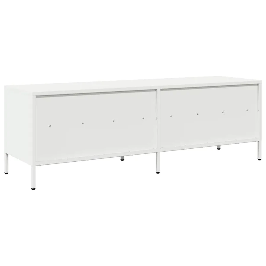 Meuble TV blanc 135x39x43,5 cm acier laminé à froid - 7