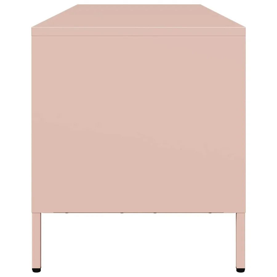 Meuble TV rose 135x39x43,5 cm acier laminé à froid - 6