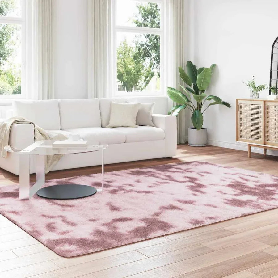Tapis Shaggy à poils longs NAVARRA rose poudré 200x290 cm - 3