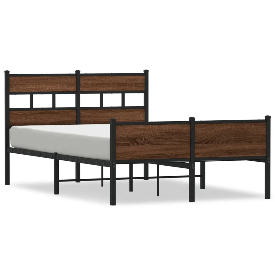 Cadre de lit sans matelas chêne marron 120x190 cm - 2