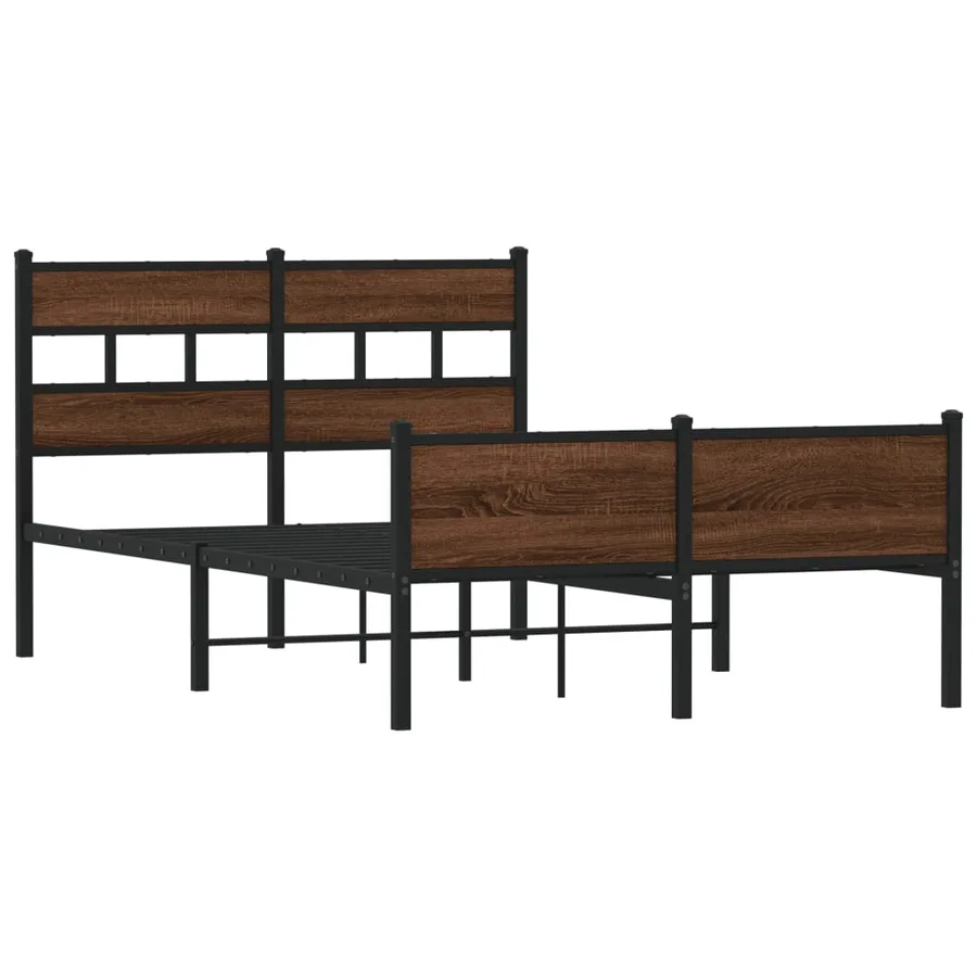 Cadre de lit sans matelas chêne marron 120x190 cm - 3