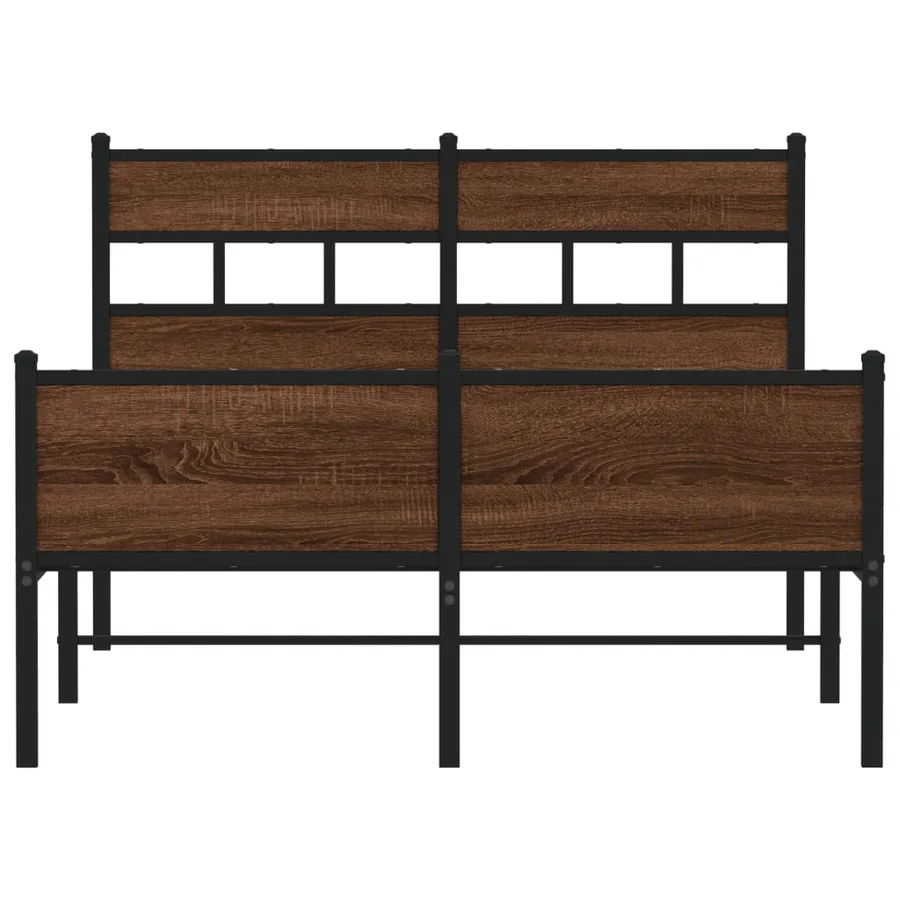 Cadre de lit sans matelas chêne marron 120x190 cm - 4