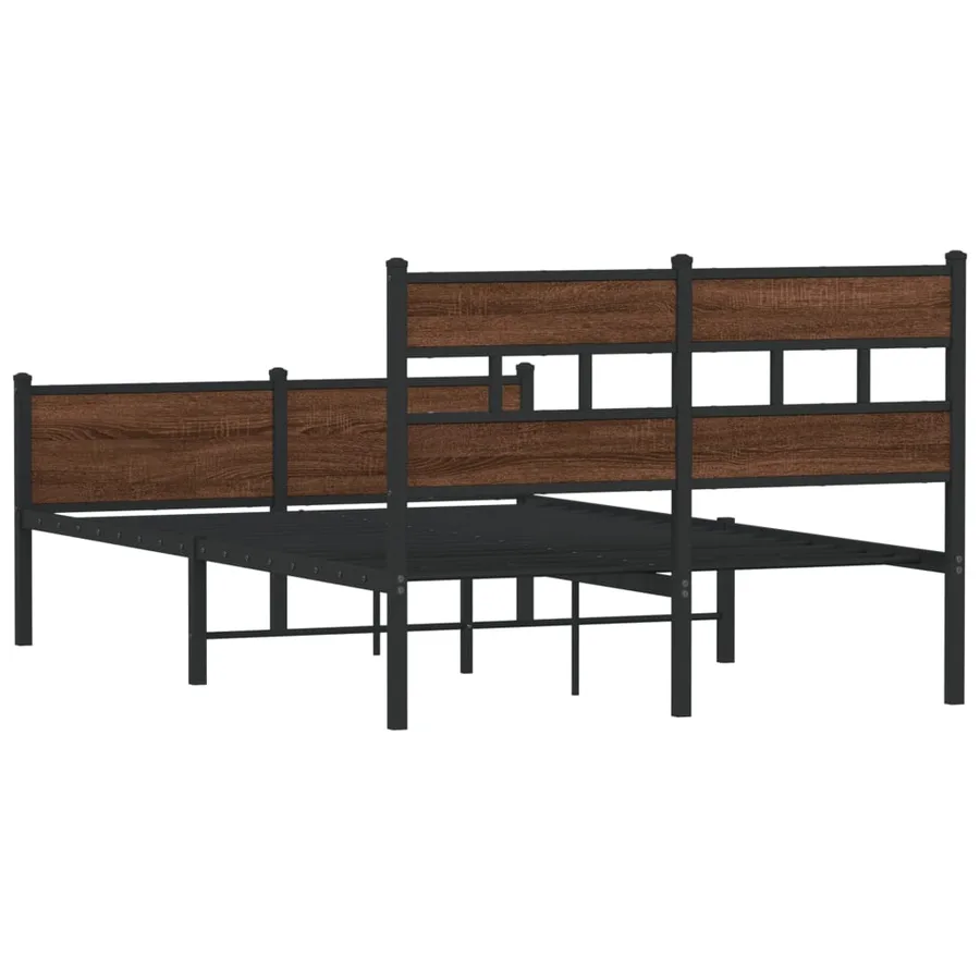 Cadre de lit sans matelas chêne marron 120x190 cm - 6