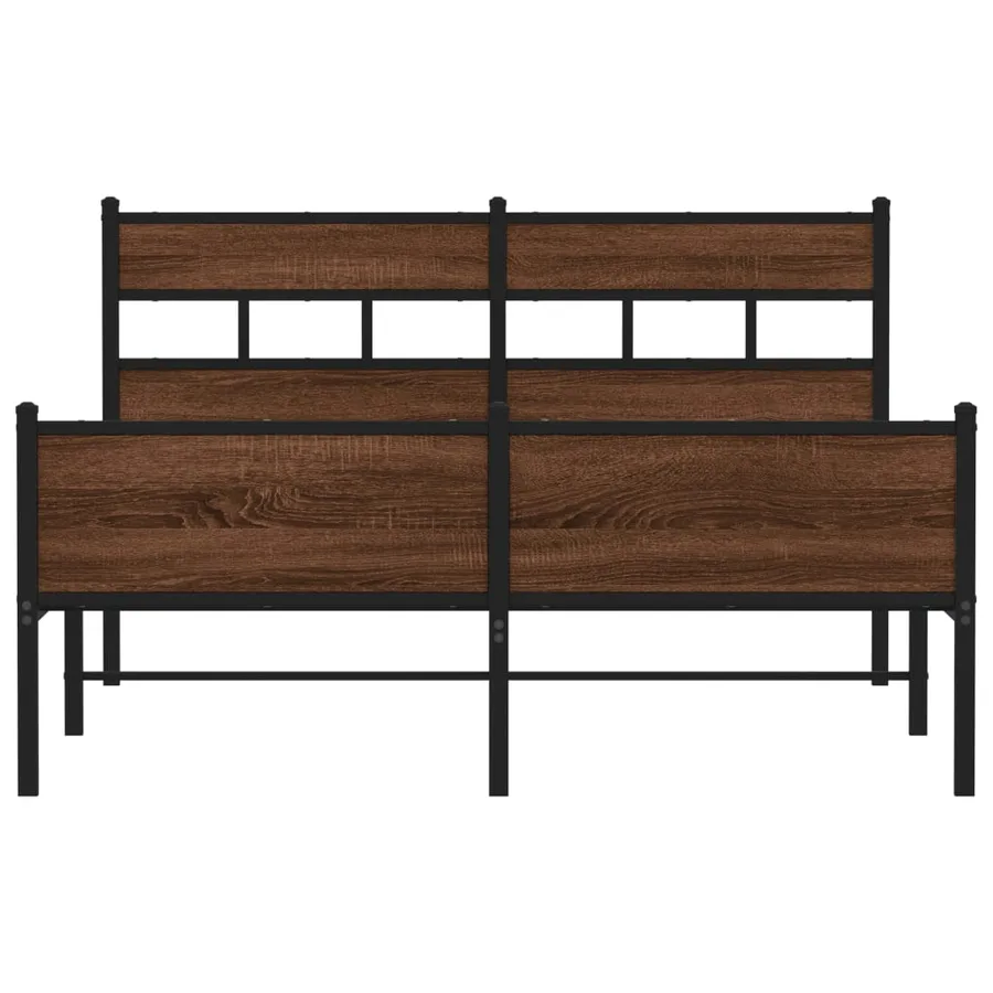 Cadre de lit sans matelas chêne marron 137x190 cm - 4