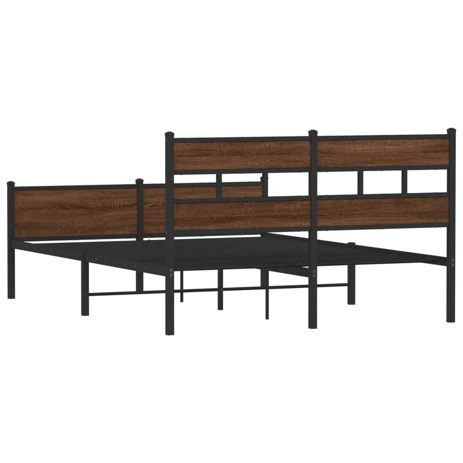 Cadre de lit sans matelas chêne marron 137x190 cm - 6