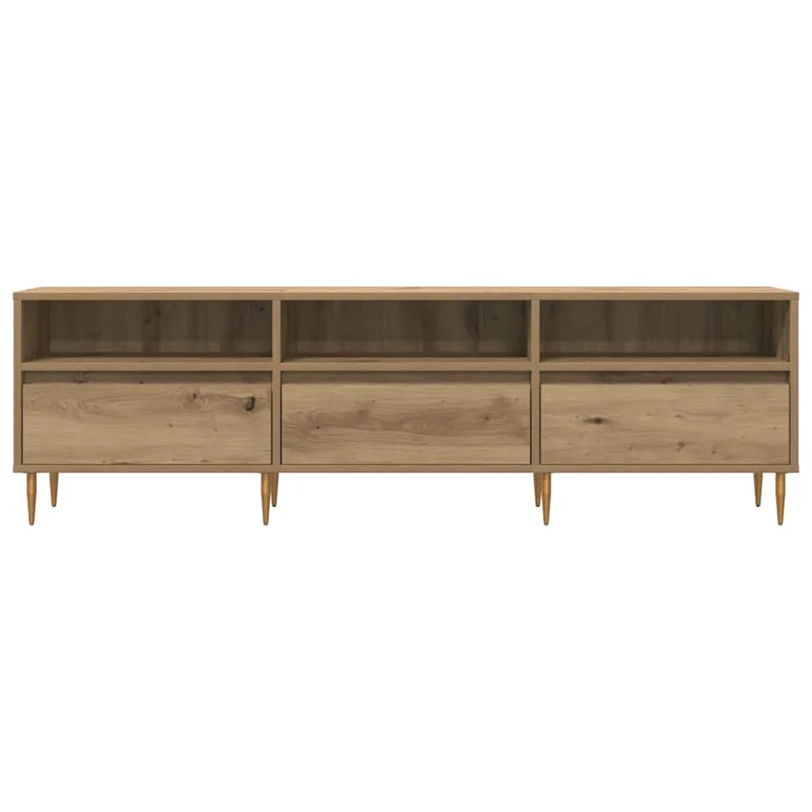 Meuble TV chêne artisanal 150x30x44,5 cm bois d'ingénierie - 4