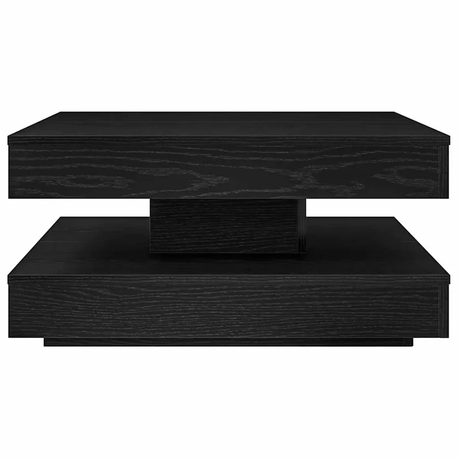 Table basse rotative à 360 degrés noir 70x70x34,5 cm - 4