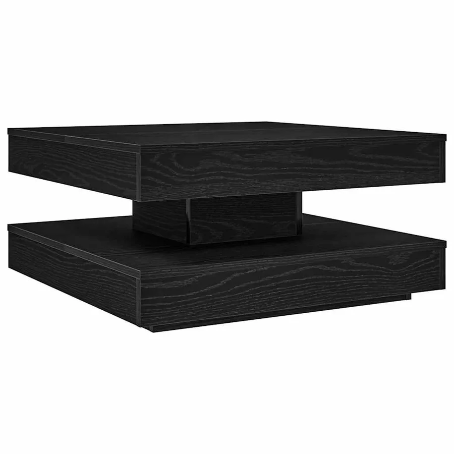 Table basse rotative à 360 degrés noir 70x70x34,5 cm - 6
