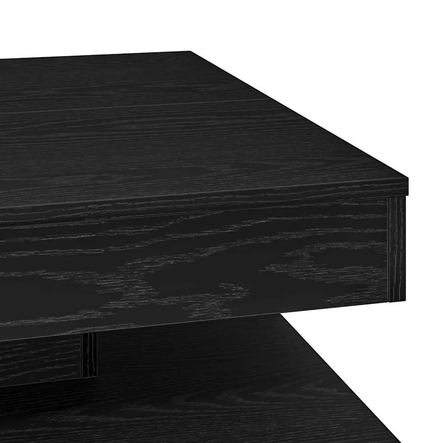 Table basse rotative à 360 degrés noir 70x70x34,5 cm - 8