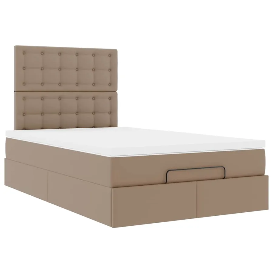 Cadre de lit ottoman et matelas cappuccino 120x190cm similicuir - 6