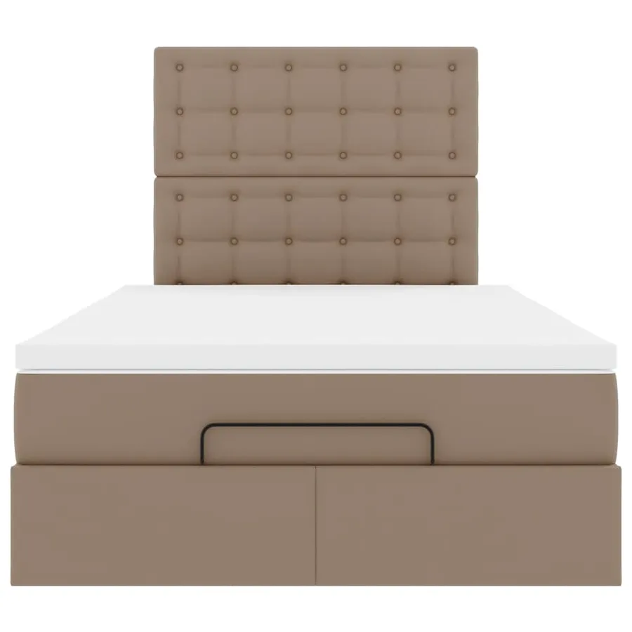 Cadre de lit ottoman et matelas cappuccino 120x190cm similicuir - 7