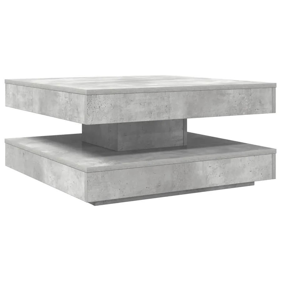 Table basse rotative à 360 degrés gris béton 70x70x34,5 cm - 2