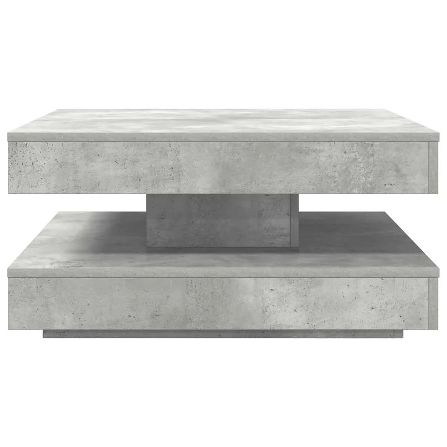 Table basse rotative à 360 degrés gris béton 70x70x34,5 cm - 4