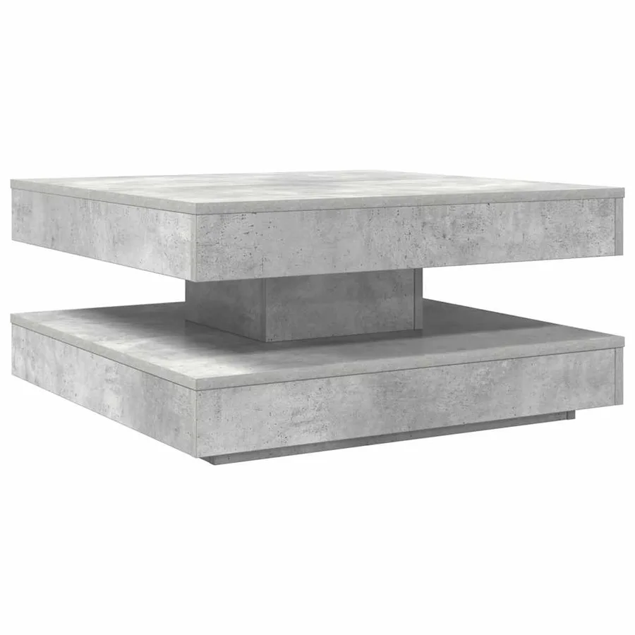 Table basse rotative à 360 degrés gris béton 70x70x34,5 cm - 6
