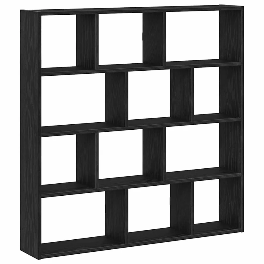 Étagère cube murale 12 compartiments noir bois d'ingénierie - 2