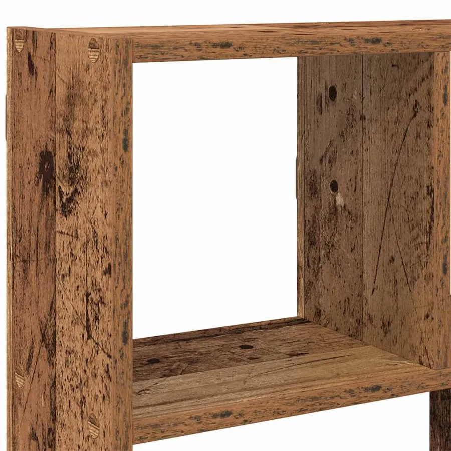 Étagère cube murale 12 compartiments vieux bois bois ingénierie - 8