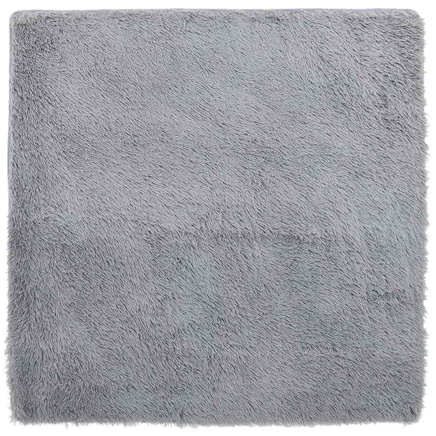 Tapis shaggy à poils longs NAVARRA gris clair 200x200 cm - 2