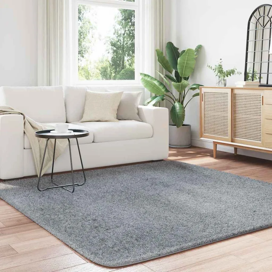 Tapis shaggy à poils longs NAVARRA gris clair 200x200 cm - 3