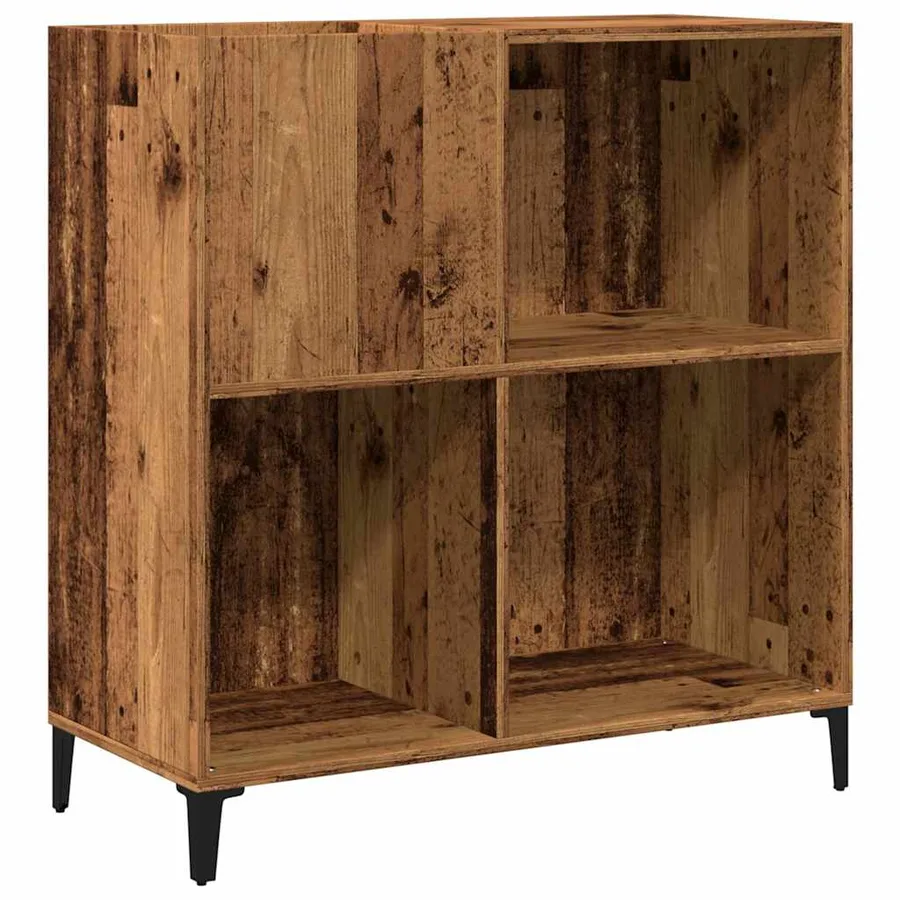 Armoire à disques vieux bois 84,5x38x89 cm bois d'ingénierie - 2