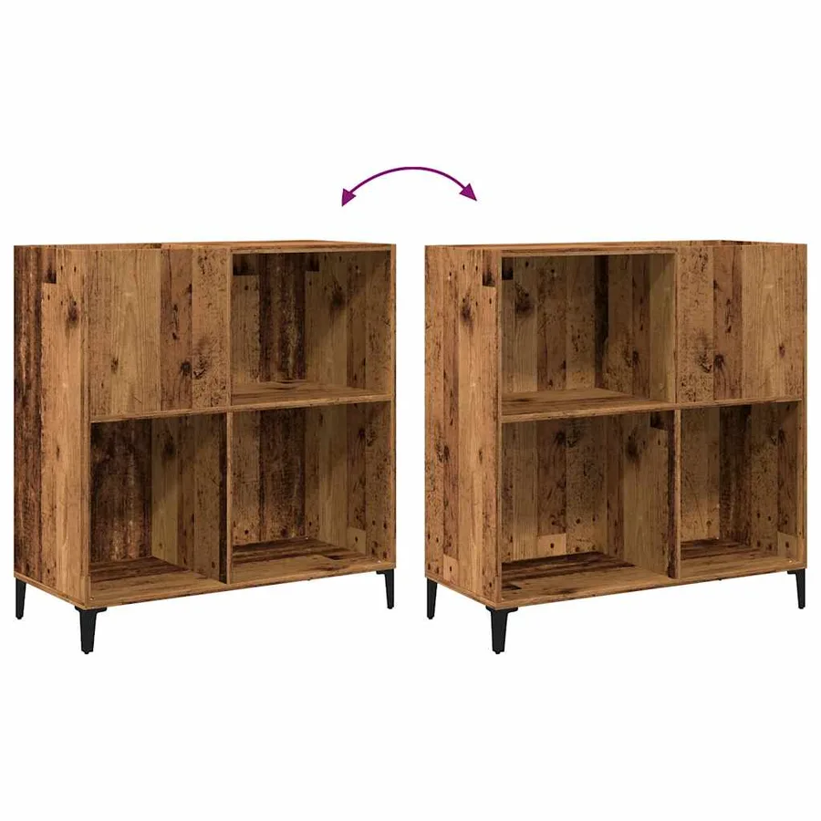 Armoire à disques vieux bois 84,5x38x89 cm bois d'ingénierie - 7