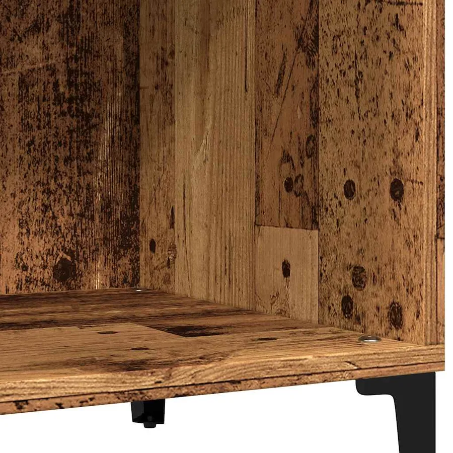 Armoire à disques vieux bois 84,5x38x89 cm bois d'ingénierie - 8