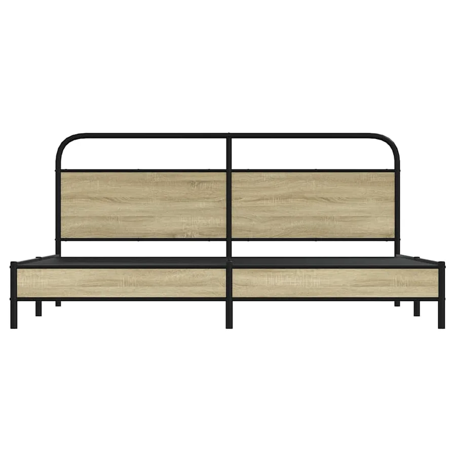 Cadre de lit en métal sans matelas chêne sonoma 200x200 cm - 5