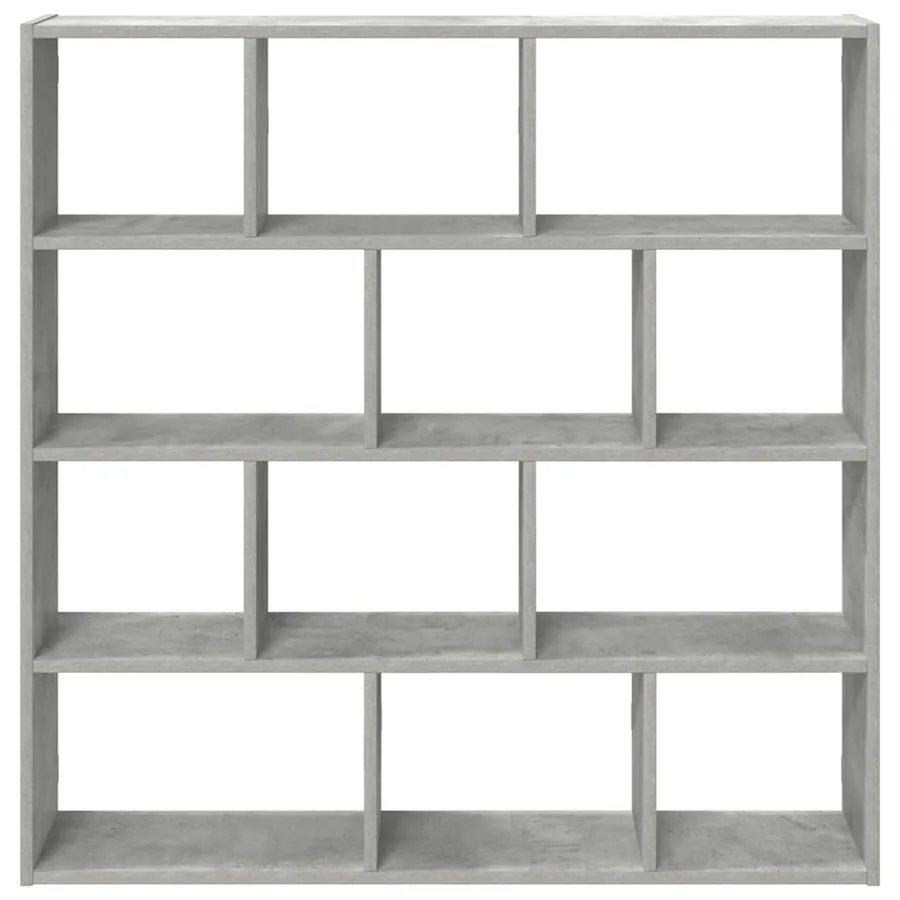 Étagère cube murale 12 compartiments gris béton bois ingénierie - 4