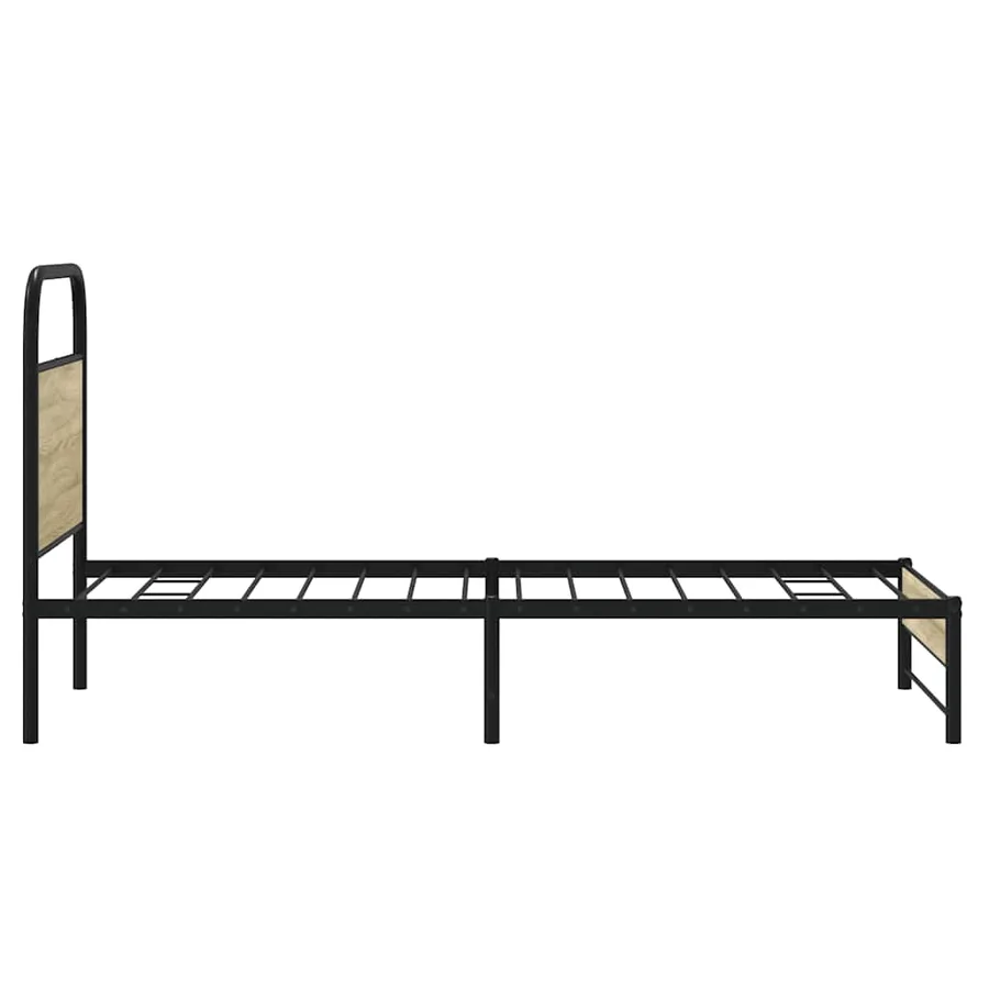 Cadre de lit sans matelas 75x190cm chêne sonoma bois ingénierie - 6