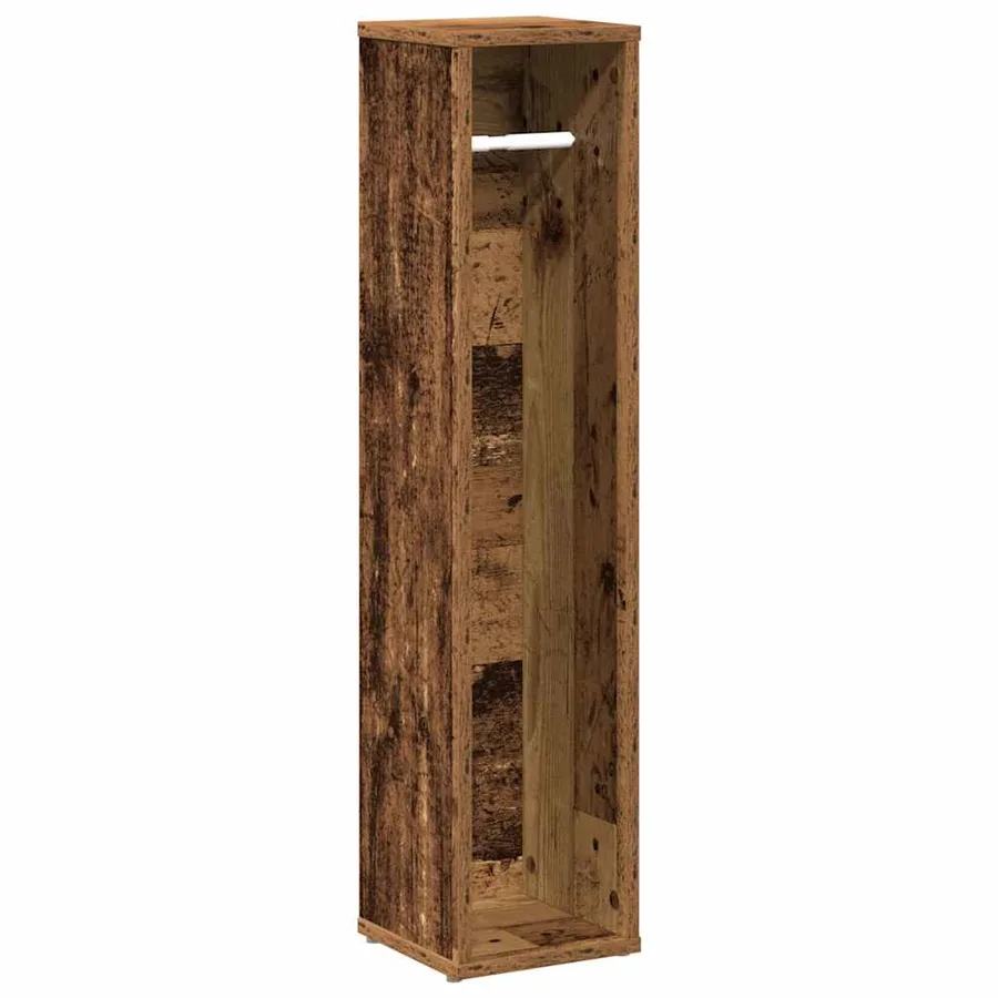 Meuble de salle de bain avec porte-rouleau en bois ancien 20,5 x 20 x 90 cm - 2